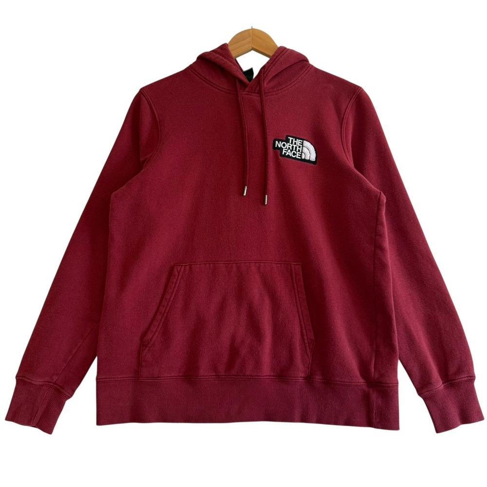 The North Face Half Dome Red 70% Cotton Long Sleeve Hoodie Sweatshirt Sz M  #492